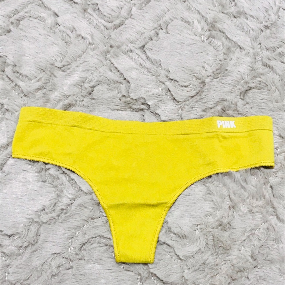 PINK Victoria’s Secret thong bright yellow size xxs NWT